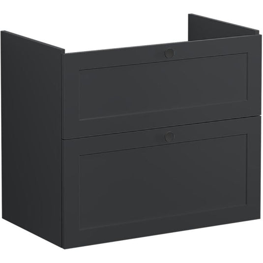VitrA Root Classic 80cm 2 Drawer Washbasin Unit | Matt Graphite | 68479 - Envy Bathrooms Ltd