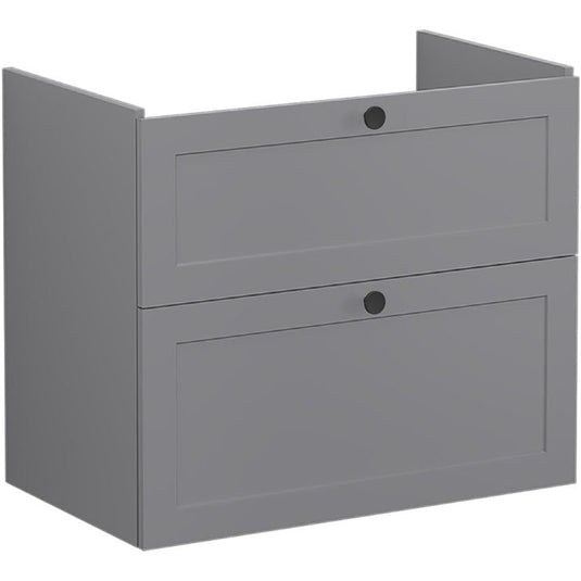 VitrA Root Classic 80cm 2 Drawer Washbasin Unit | Matt Grey | 68477 - Envy Bathrooms Ltd