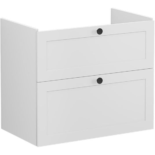 VitrA Root Classic 80cm 2 Drawer Washbasin Unit | Matt Light Grey | 68476 - Envy Bathrooms Ltd