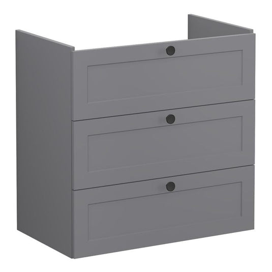 VitrA Root Classic 80cm 3 Drawer Washbasin Unit | Matt Grey | 68498 - Envy Bathrooms Ltd