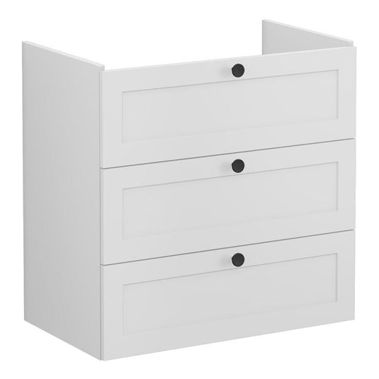 VitrA Root Classic 80cm 3 Drawer Washbasin Unit | Matt Light Grey | 68497 - Envy Bathrooms Ltd