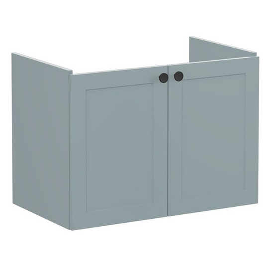 VitrA Root Classic 80cm 2 Door Wall Hung Washbasin Unit | Matt Fjord Green | 68429 - Envy Bathrooms Ltd