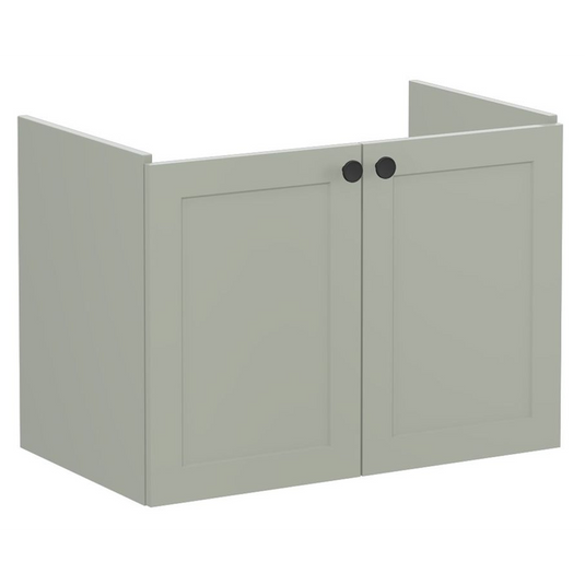 VitrA Root Classic 80cm 2 Door Wall Hung Washbasin Unit | Matt Retro Green | 68432 - Envy Bathrooms Ltd