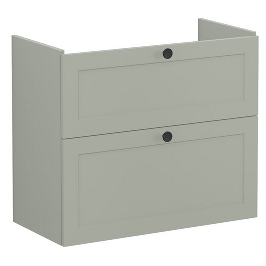 VitrA Root Classic 80cm 2 Drawer Slim Washbasin Unit | Matt Retro Green | 68418 - Envy Bathrooms Ltd