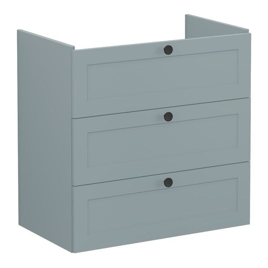 VitrA Root Classic 80cm 3 Drawer Washbasin Unit | Matt Fjord Green | 68499 - Envy Bathrooms Ltd