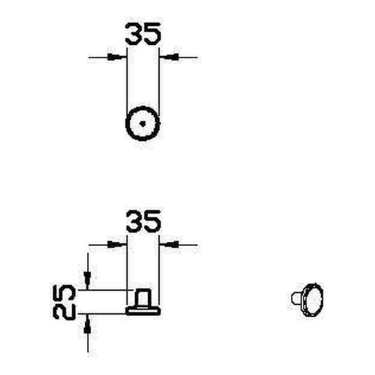 VitrA Root Classic Button Handle x4 | Chrome | 68601x4 - Envy Bathrooms Ltd