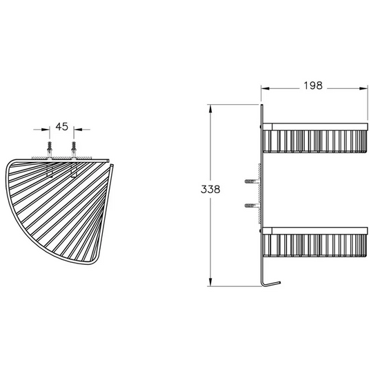VitrA Root Double Sponge Basket - Matt Black - A4416036 - Envy Bathrooms Ltd