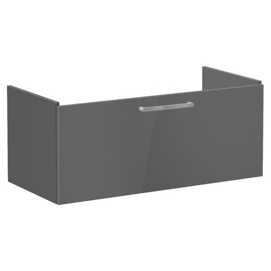VitrA Root Flat 100cm 1 Drawer Washbasin Unit | Anthracite High Gloss | 67934 - Envy Bathrooms Ltd