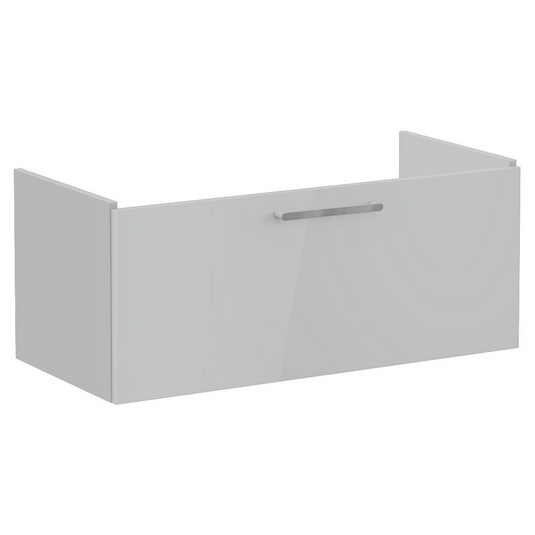 VitrA Root Flat 100cm 1 Drawer Washbasin Unit | Shiny Pearl Grey | 67933 - Envy Bathrooms Ltd