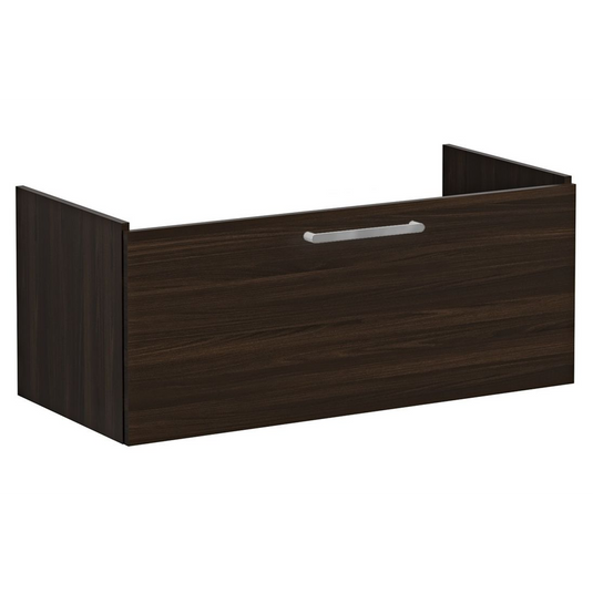 VitrA Root Flat 100cm 1 Drawer Washbasin Unit | Walnut | 67940 - Envy Bathrooms Ltd