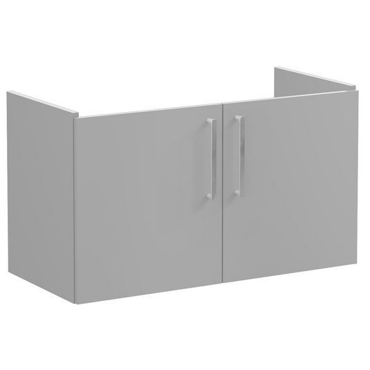 VitrA Root Flat 100cm 2 Door Washbasin Unit | Matt Rock Grey | 67896 - Envy Bathrooms Ltd
