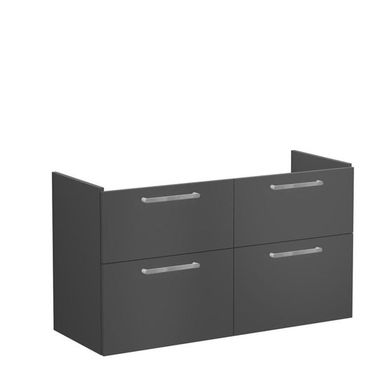 VitrA Root Flat 120cm 4 Drawer Washbasin Unit | Matt Storm Grey | 67997 - Envy Bathrooms Ltd