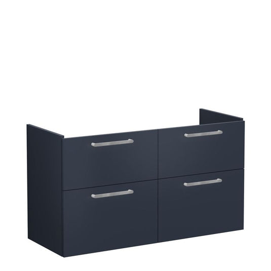 VitrA Root Flat 120cm 4 Drawer Washbasin Unit | Matt Dark Blue | 67998 - Envy Bathrooms Ltd