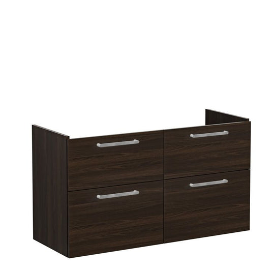 VitrA Root Flat 120cm 4 Drawer Washbasin Unit | Walnut | 68000 - Envy Bathrooms Ltd