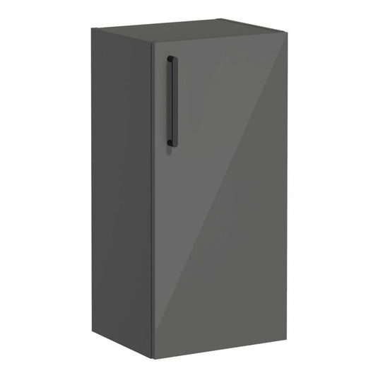 VitrA Root Flat 40cm 1 Door Lower/Base Unit (RH Hinge) | Anthracite High Gloss | 66482 - Envy Bathrooms Ltd