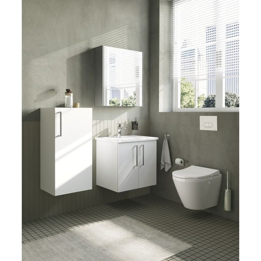 VitrA Root Flat 40cm 1 Door Lower/Base Unit (RH Hinge) | High Gloss White | 66483 - Envy Bathrooms Ltd