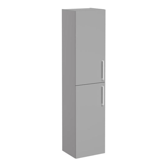VitrA Root Flat 40cm 2 Door Tall Unit (LH Hinge) | Matt Rock Grey | 68002 - Envy Bathrooms Ltd