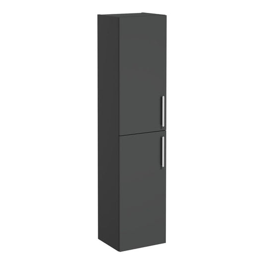 VitrA Root Flat 40cm 2 Door Tall Unit (LH Hinge) | Matt Storm Grey | 68003 - Envy Bathrooms Ltd