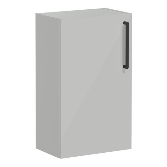VitrA Root Flat 40cm 1 Door Slim Lower/Base Unit (LH Hinge) | Shiny Pearl Grey | 66221 - Envy Bathrooms Ltd