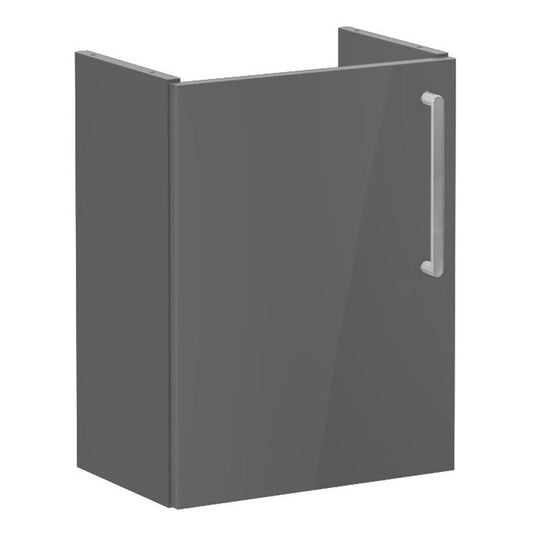 VitrA Root Flat 40cm 1 Door Wall Hung Slim Washbasin Unit (LH Hinge) | Anthracite High Gloss | 67814 - Envy Bathrooms Ltd