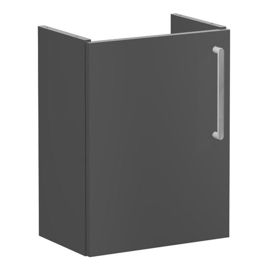VitrA Root Flat 40cm 1 Door Wall Hung Slim Washbasin Unit (LH Hinge) | Matt Storm Grey | 67817 - Envy Bathrooms Ltd