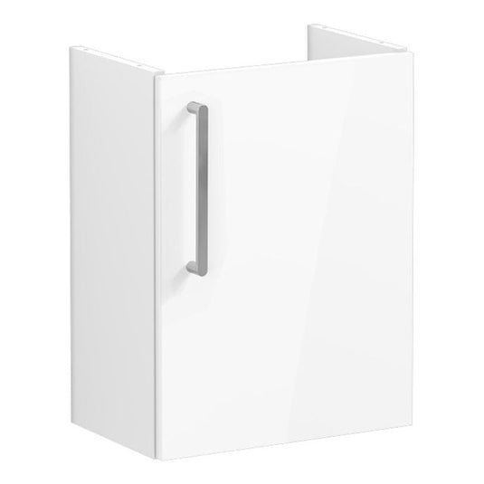 VitrA Root Flat 40cm 1 Door Wall Hung Slim Washbasin Unit (RH Hinge) | High Gloss White | 67822 - Envy Bathrooms Ltd