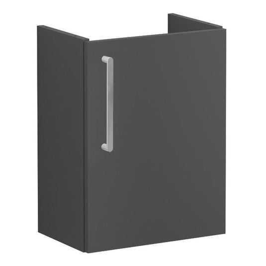 VitrA Root Flat 40cm 1 Door Wall Hung Slim Washbasin Unit (RH Hinge) | Matt Storm Grey | 67827 - Envy Bathrooms Ltd