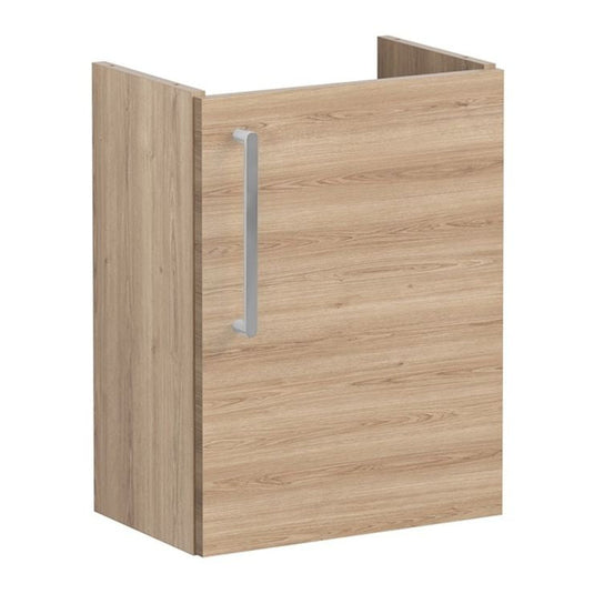 VitrA Root Flat 40cm 1 Door Wall Hung Slim Washbasin Unit (RH Hinge) | Natural Oak | 67829 - Envy Bathrooms Ltd
