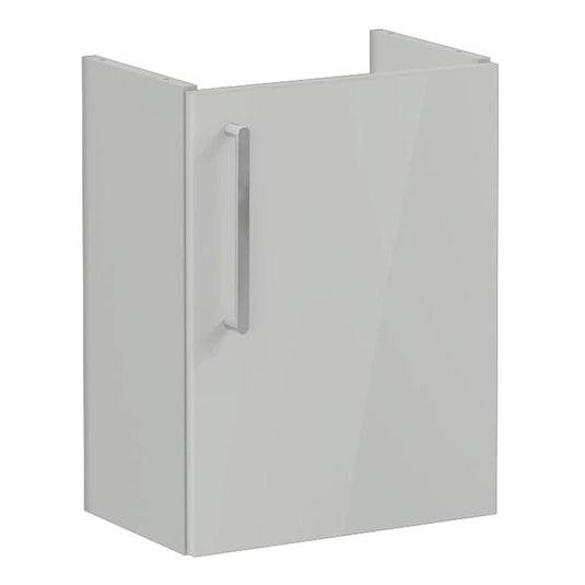 VitrA Root Flat 40cm 1 Door Wall Hung Slim Washbasin Unit (RH Hinge) | Shiny Pearl Grey | 67823 - Envy Bathrooms Ltd