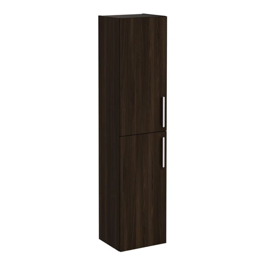 VitrA Root Flat 40cm 2 Door Tall Unit (LH Hinge) | Walnut | 66222 - Envy Bathrooms Ltd