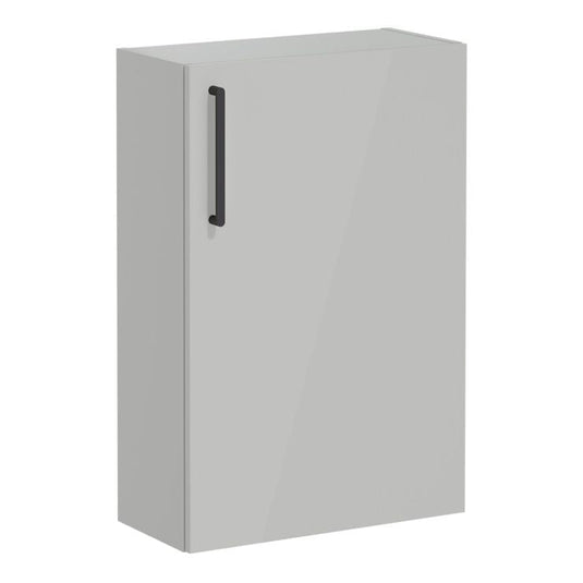 VitrA Root Flat 55cm 1 Door Slim Lower/Base Unit (RH Hinge) | Shiny Pearl Grey | 66497 - Envy Bathrooms Ltd
