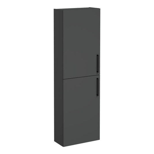 VitrA Root Flat 55cm 2 Door Slim Tall Unit (LH Hinge) | Matt Storm Grey | 68019 - Envy Bathrooms Ltd