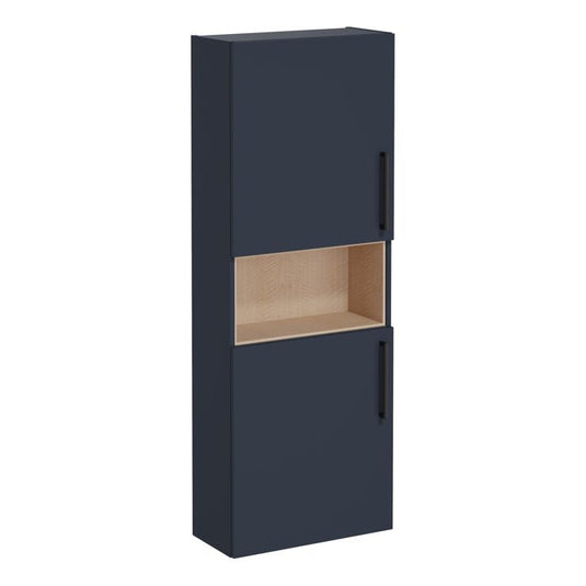 VitrA Root Flat 55cm 2 Door Semi-Tall Unit (LH Hinge) | Matt Dark Blue | 68016 - Envy Bathrooms Ltd