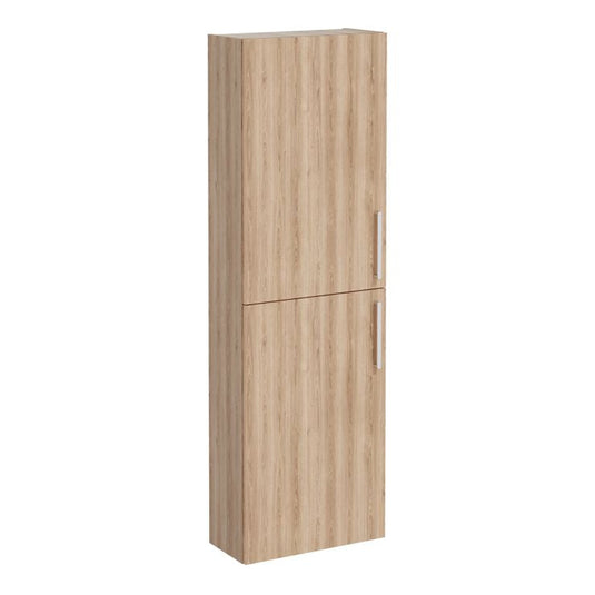 VitrA Root Flat 55cm 2 Door Slim Tall Unit (LH Hinge) | Natural Oak | 66241 - Envy Bathrooms Ltd