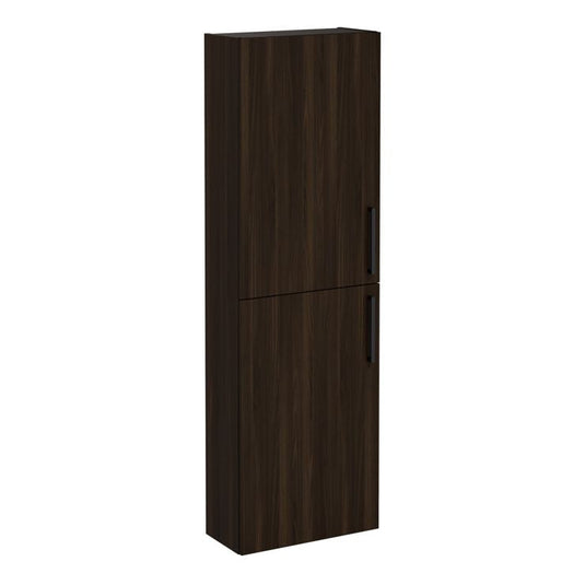 VitrA Root Flat 55cm 2 Door Slim Tall Unit (LH Hinge) | Walnut | 66240 - Envy Bathrooms Ltd