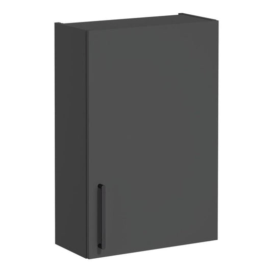 VitrA Root Flat 60cm 1 Door Upper/Wall Unit (RH Hinge) | Matt Storm Grey | 68055 - Envy Bathrooms Ltd