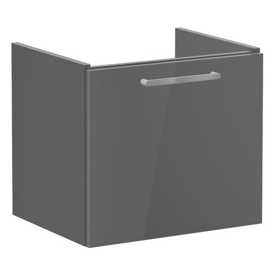 VitrA Root Flat 60cm 1 Drawer Washbasin Unit | Anthracite High Gloss | 67914 - Envy Bathrooms Ltd