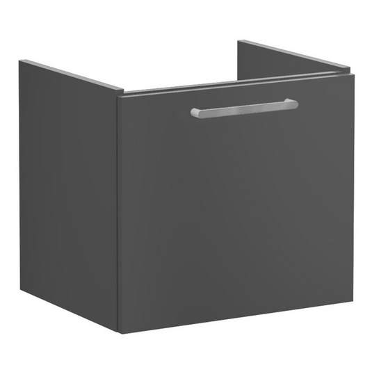 VitrA Root Flat 60cm 1 Drawer Washbasin Unit | Matt Storm Grey | 67917 - Envy Bathrooms Ltd