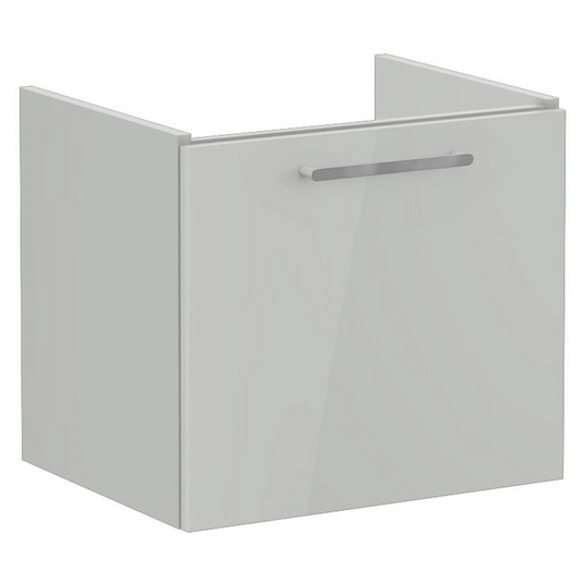 VitrA Root Flat 60cm 1 Drawer Washbasin Unit | Shiny Pearl Grey | 67913 - Envy Bathrooms Ltd