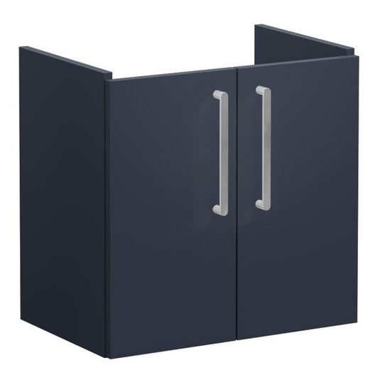 VitrA Root Flat 60cm 2 Door Wall Hung Slim Washbasin Unit | Matt Dark Blue | 67838 - Envy Bathrooms Ltd