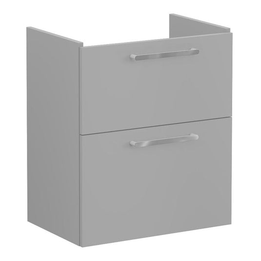 VitrA Root Flat 60cm 2 Drawer Slim Washbasin Unit | Matt Rock Grey | 67856 - Envy Bathrooms Ltd