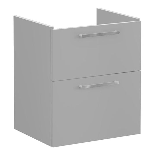 VitrA Root Flat 60cm 2 Drawer Washbasin Unit | Matt Rock Grey | 67946 - Envy Bathrooms Ltd