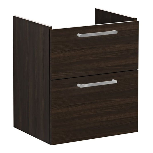 VitrA Root Flat 60cm 2 Drawer Washbasin Unit | Walnut | 67950 - Envy Bathrooms Ltd