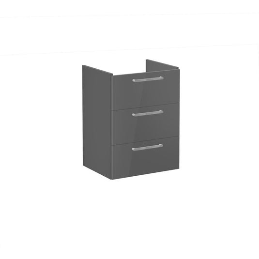 VitrA Root Flat 60cm 3 Drawer Washbasin Unit | Anthracite High Gloss | 67974 - Envy Bathrooms Ltd