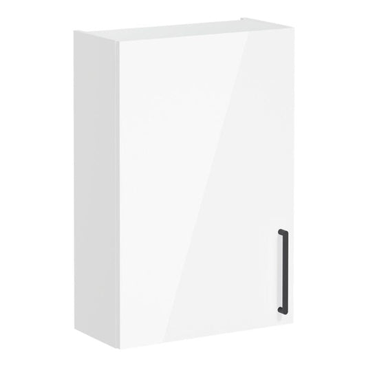 VitrA Root Flat 60cm 1 Door Upper/Wall Unit (LH Hinge) | High Gloss White | 66513 - Envy Bathrooms Ltd