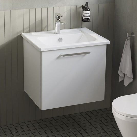 VitrA Root Flat 60cm 1 Drawer Washbasin Unit | High Gloss White | 67912 - Envy Bathrooms Ltd