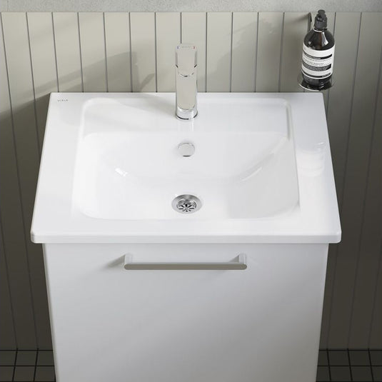 VitrA Root Flat 60cm 1 Drawer Washbasin Unit | High Gloss White | 67912 - Envy Bathrooms Ltd