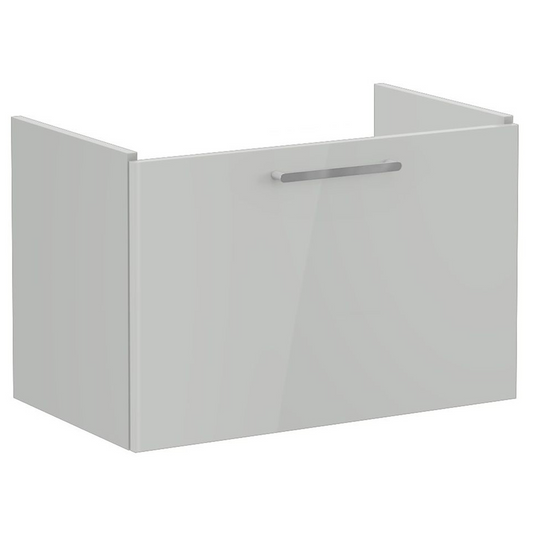 VitrA Root Flat 80cm 1 Drawer Washbasin Unit | Shiny Pearl Grey | 67923 - Envy Bathrooms Ltd