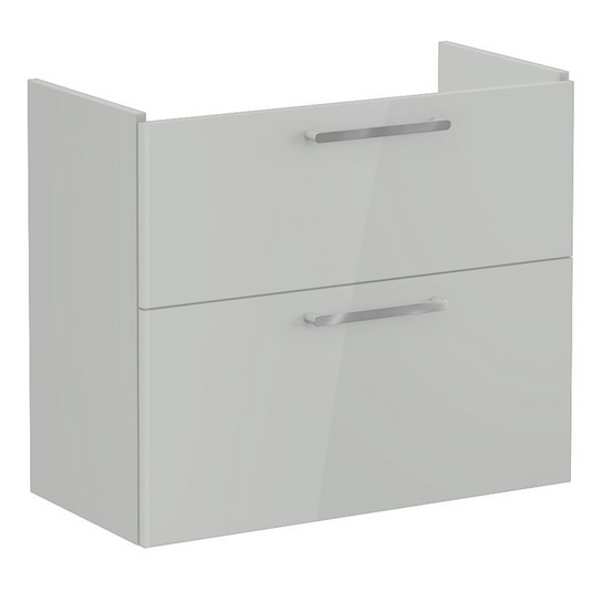 VitrA Root Flat 80cm 2 Drawer Slim Washbasin Unit | Shiny Pearl Grey | 67863 - Envy Bathrooms Ltd