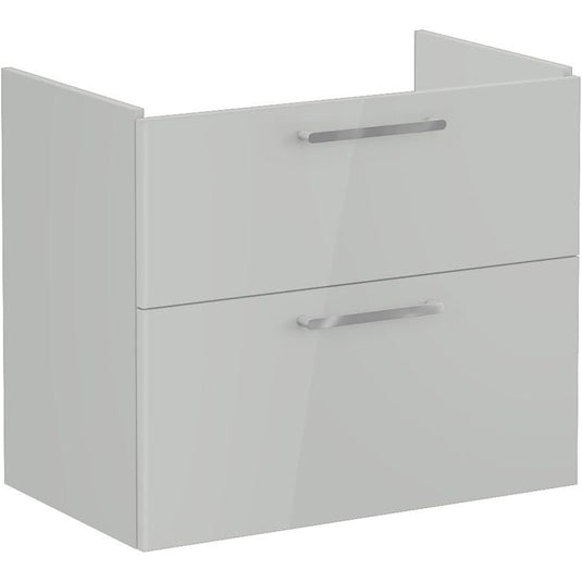 VitrA Root Flat 80cm 2 Drawer Washbasin Unit | Shiny Pearl Grey | 67953 - Envy Bathrooms Ltd